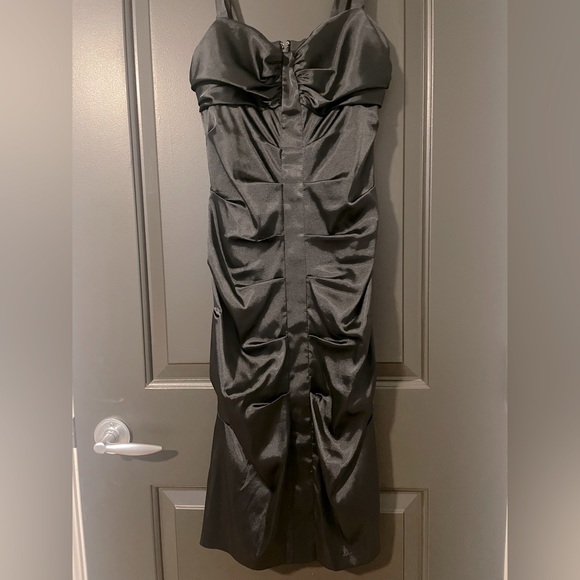 le chateau Dresses & Skirts - Womens black satin ruched dress